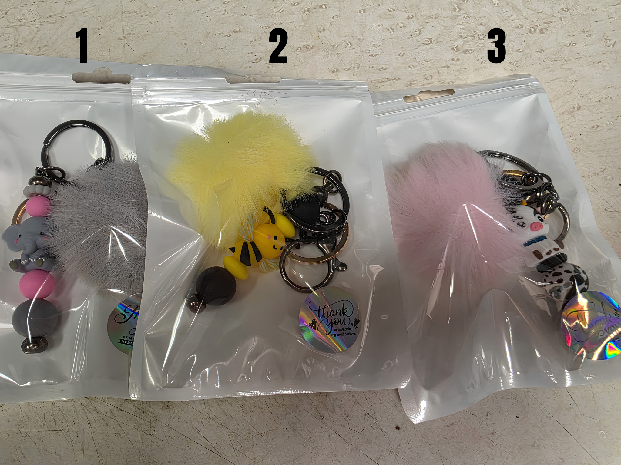 Checkered Charm Keychain - Animal