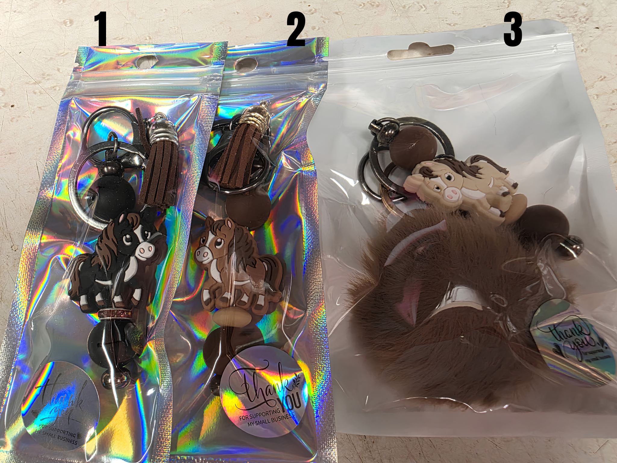 Checkered Charm Keychain - Animal