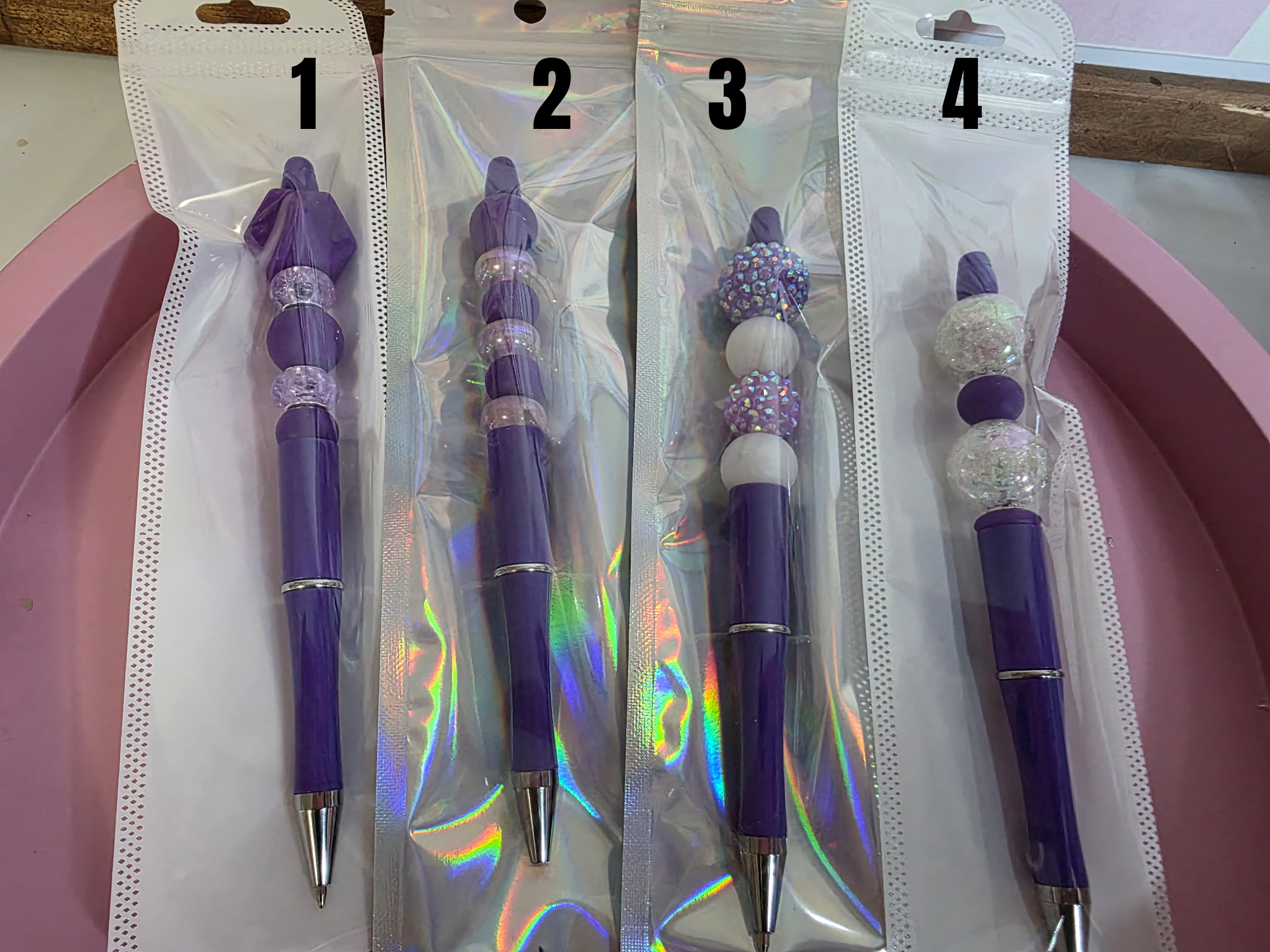 Checkered Charm Pen - Purple