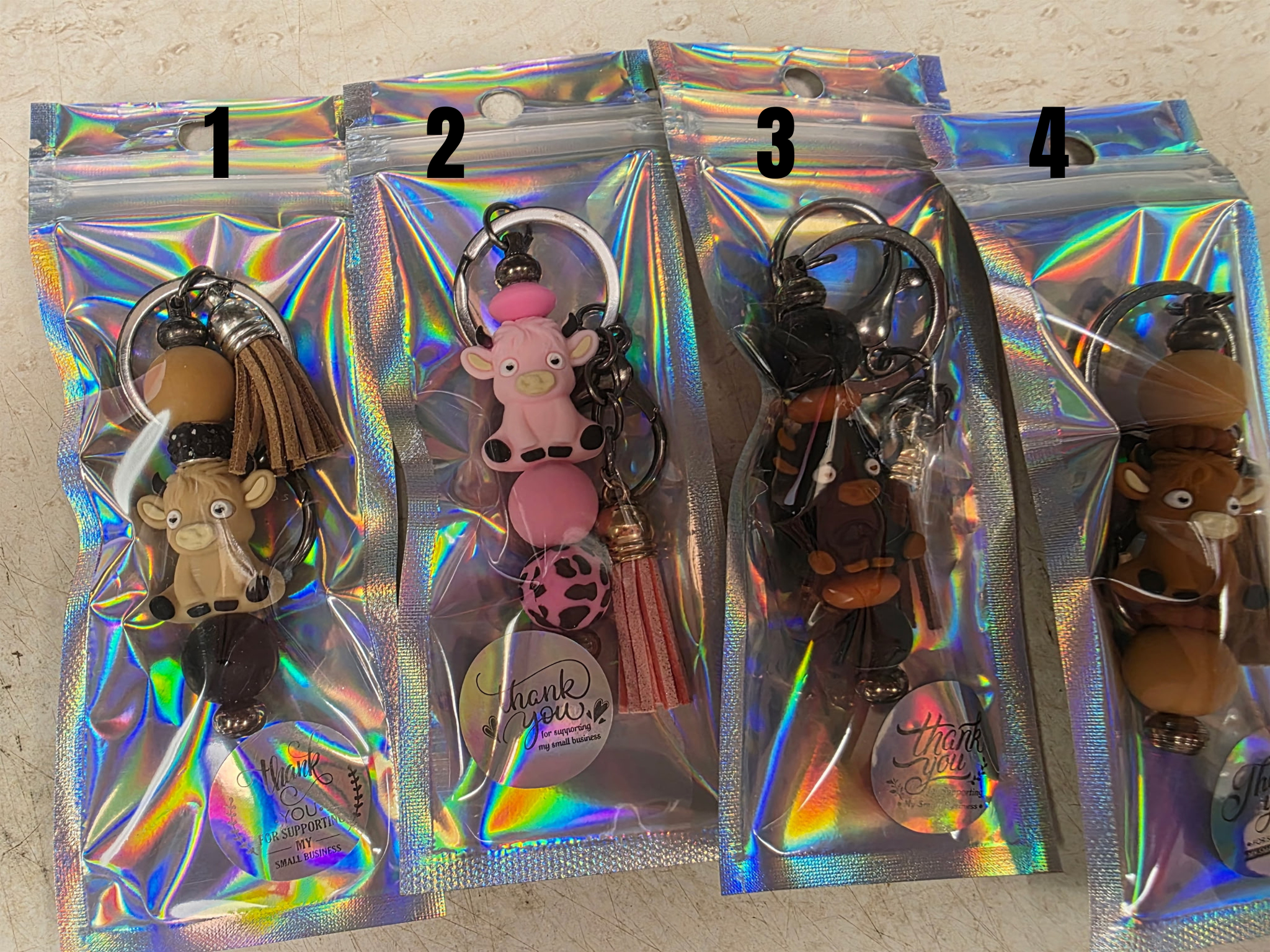 Checkered Charm Keychain - Animal