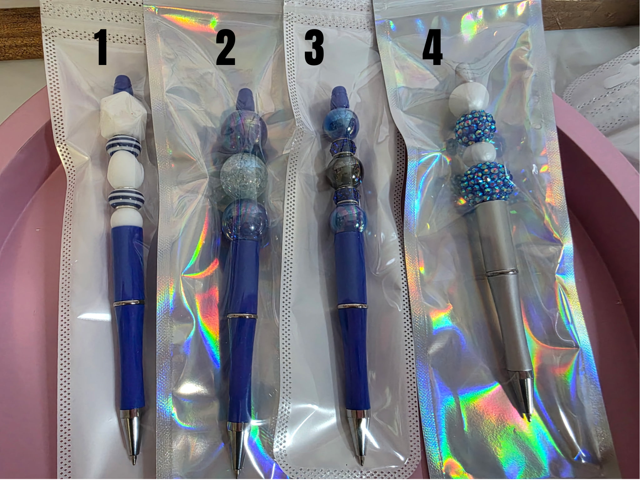 Checkered Charm Pen - Blue
