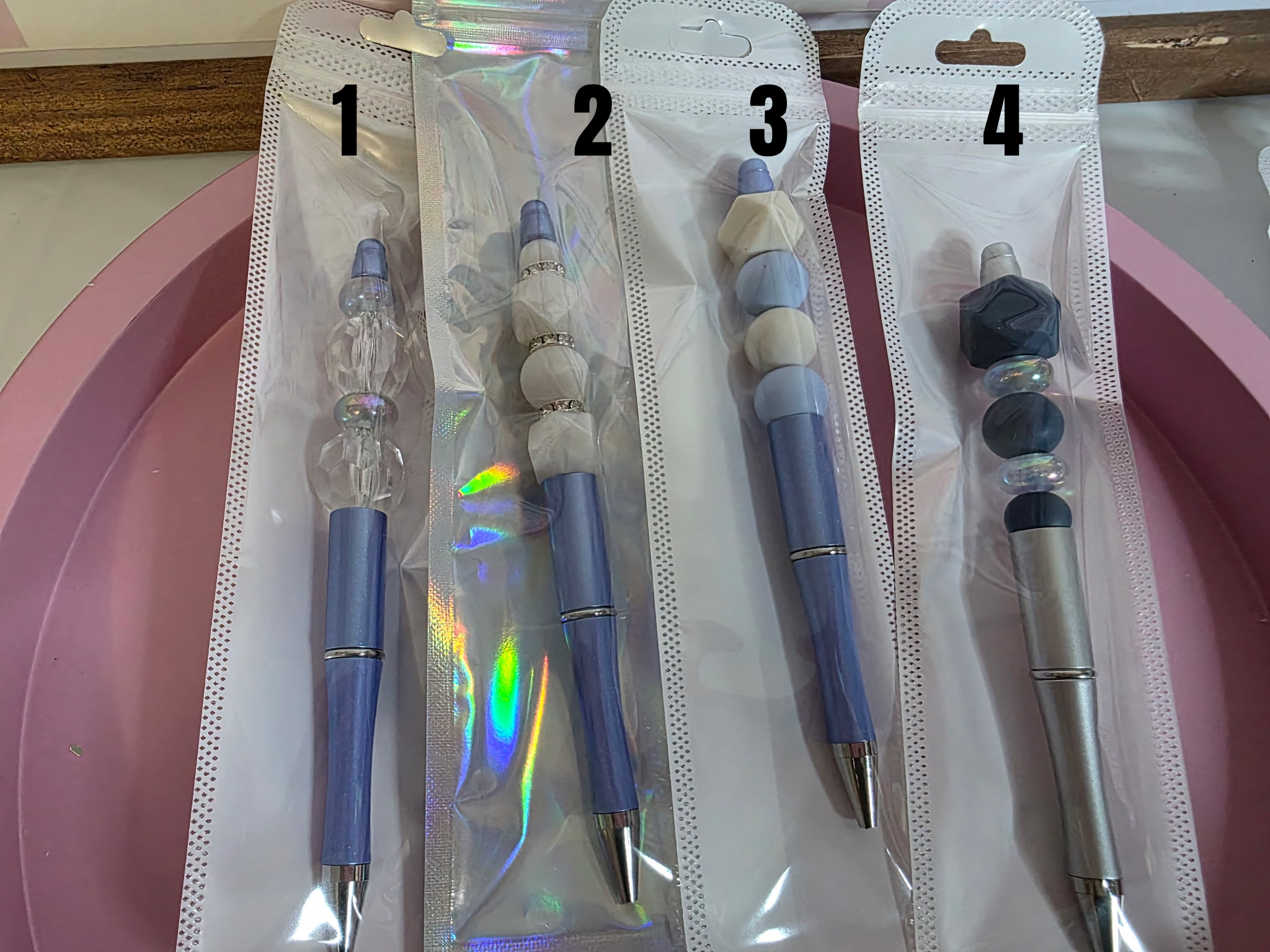 Checkered Charm Pen - Blue