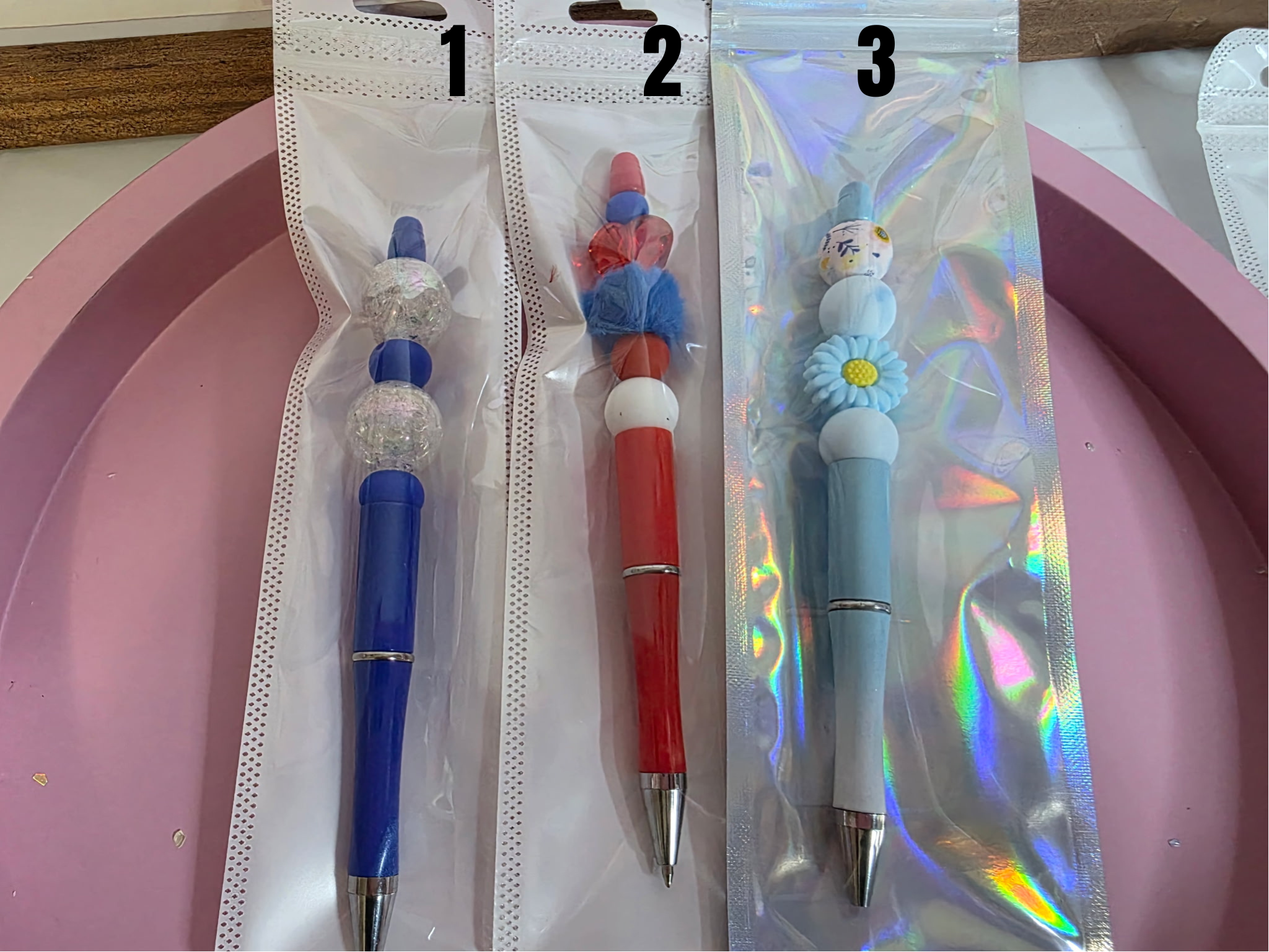 Checkered Charm Pen - Blue