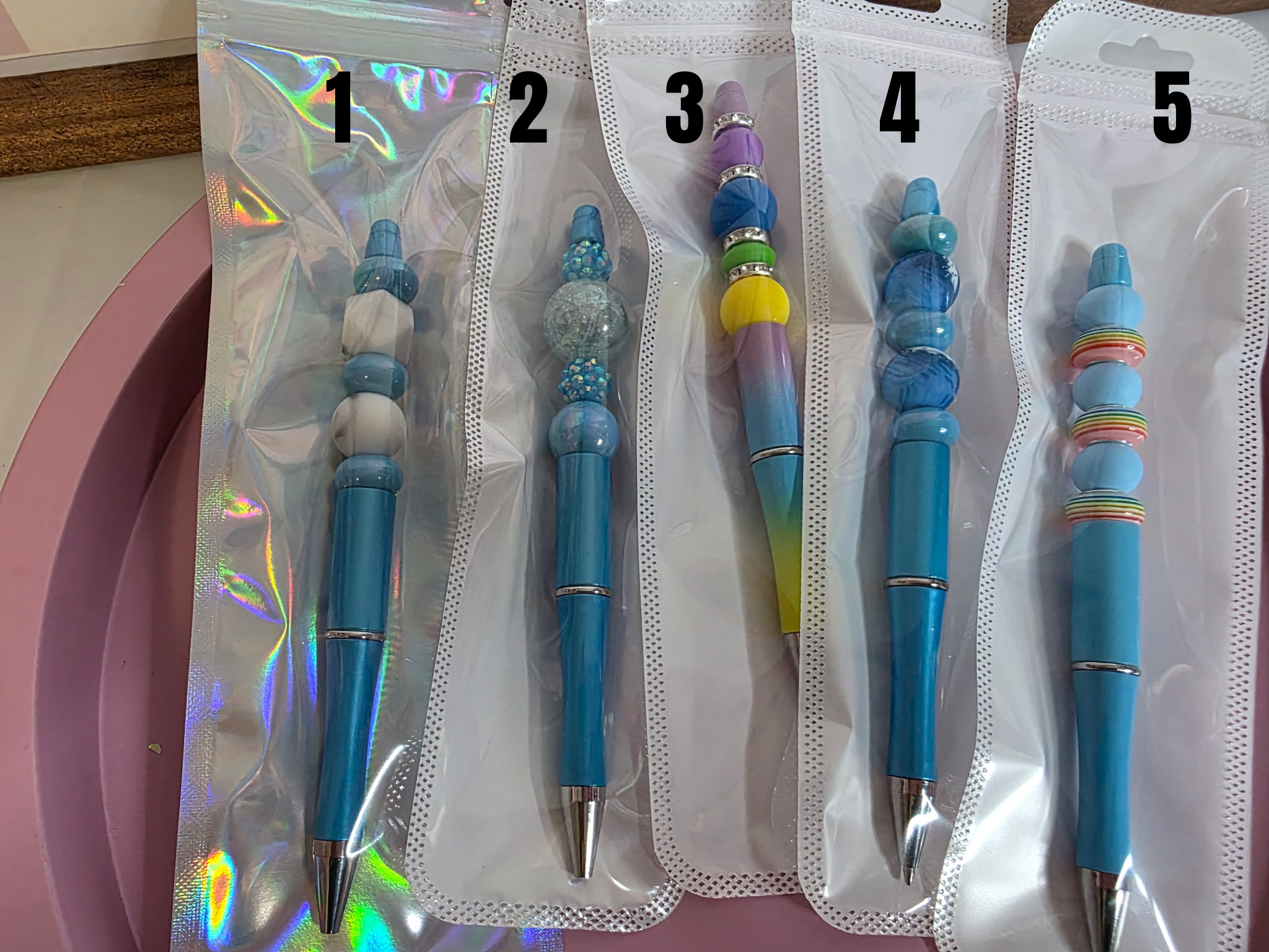 Checkered Charm Pen - Blue