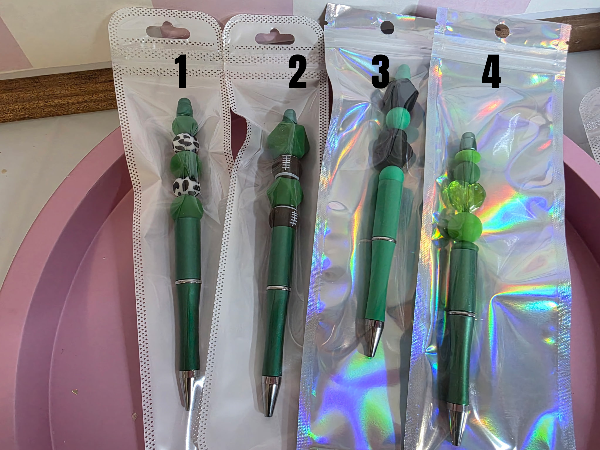 Checkered Charm Pen - Dark Green