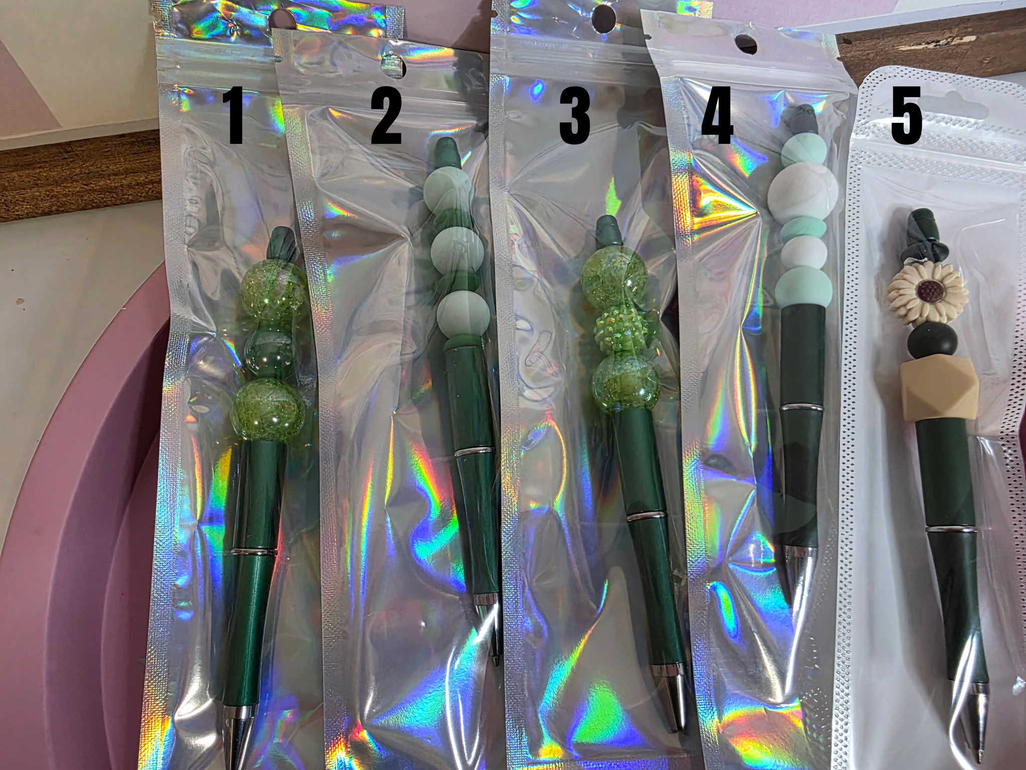 Checkered Charm Pen - Dark Green