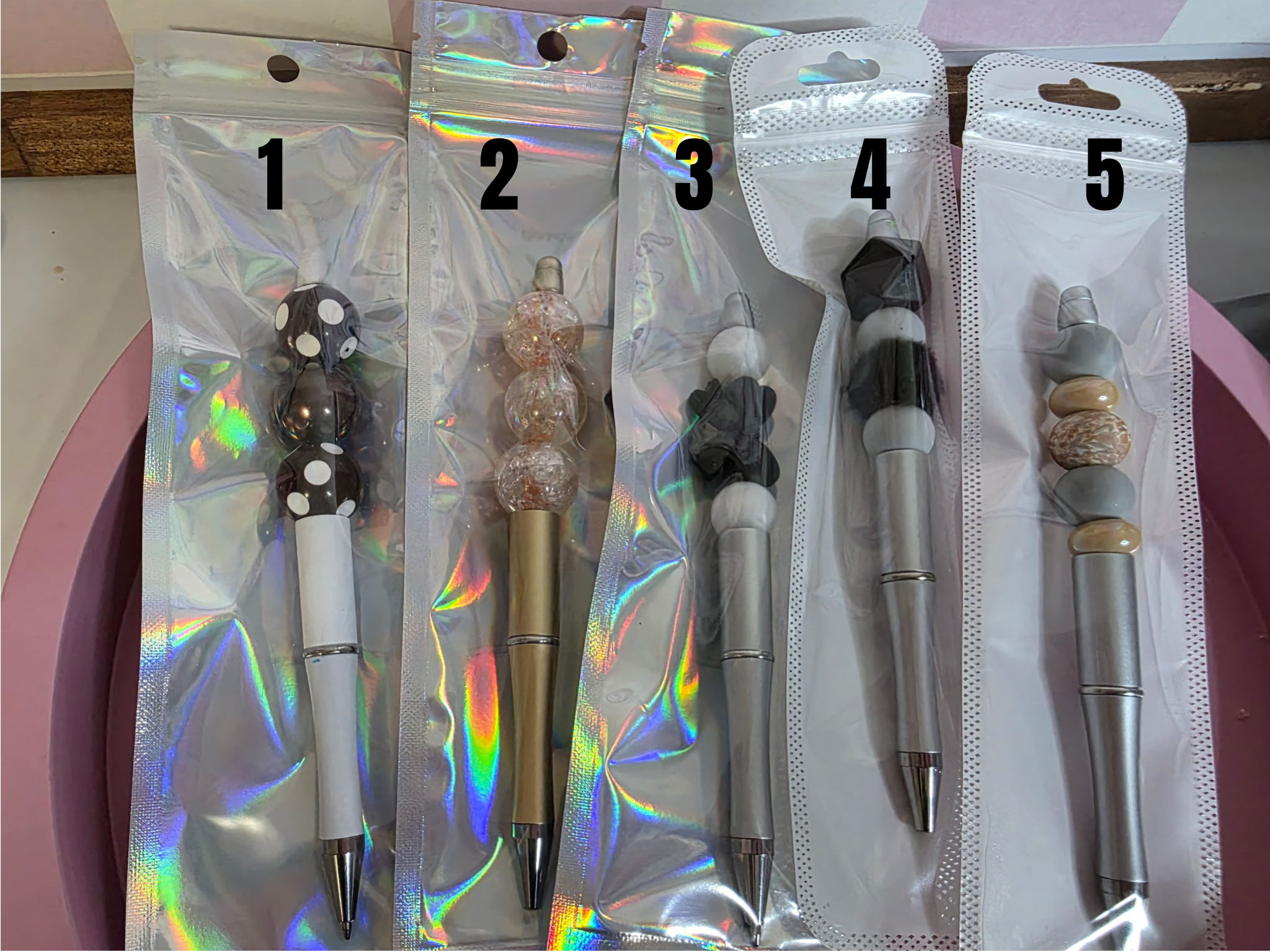 Checkered Charm Pen - Silver