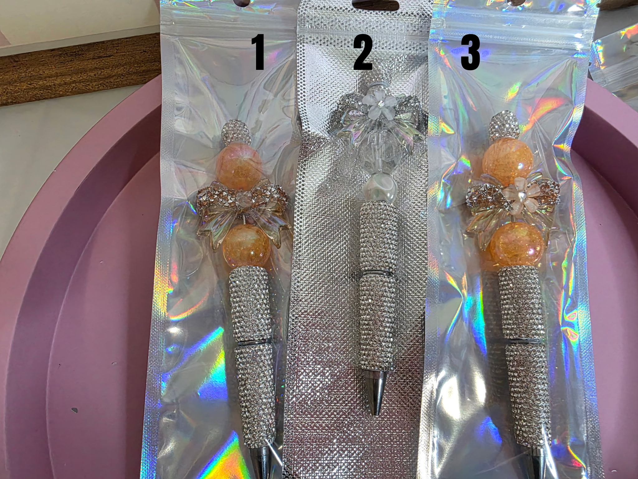 Luxe Bling Checkered Charm Pen