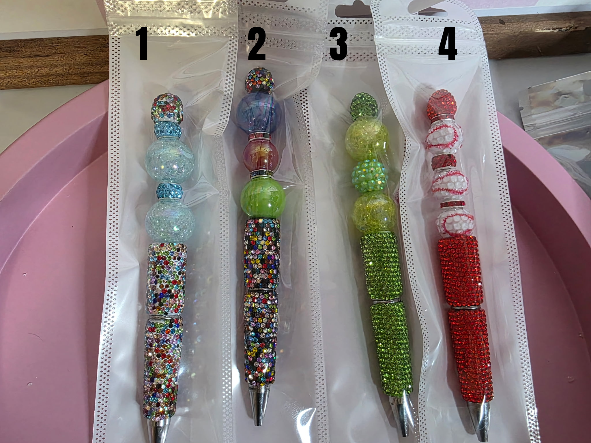Luxe Bling Checkered Charm Pen
