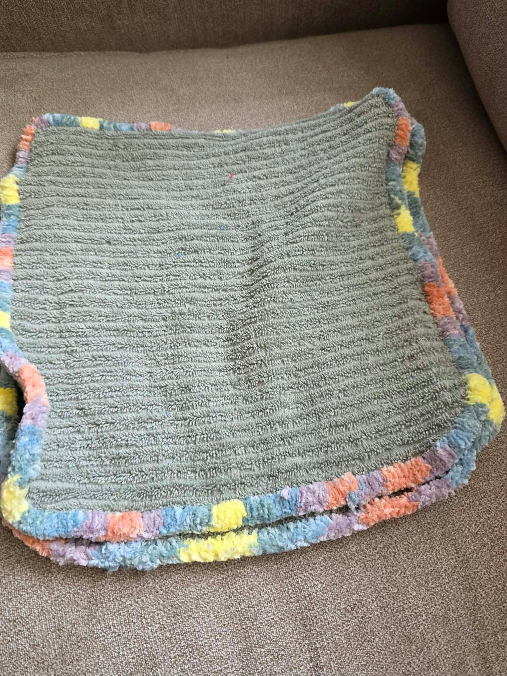 Handmade Crochet-Edged Terry Cloth Washcloth