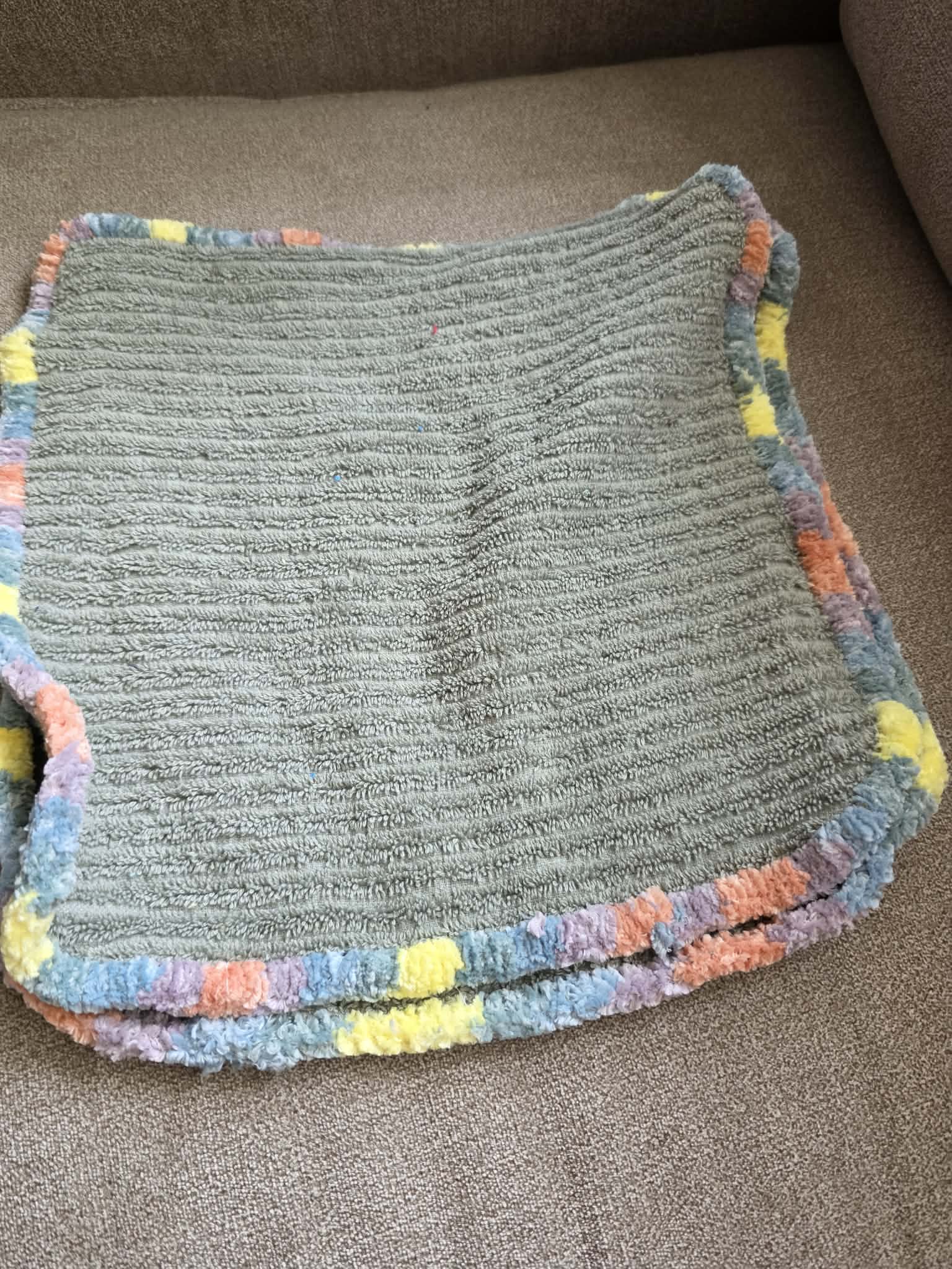 Handmade Crochet-Edged Terry Cloth Washcloth
