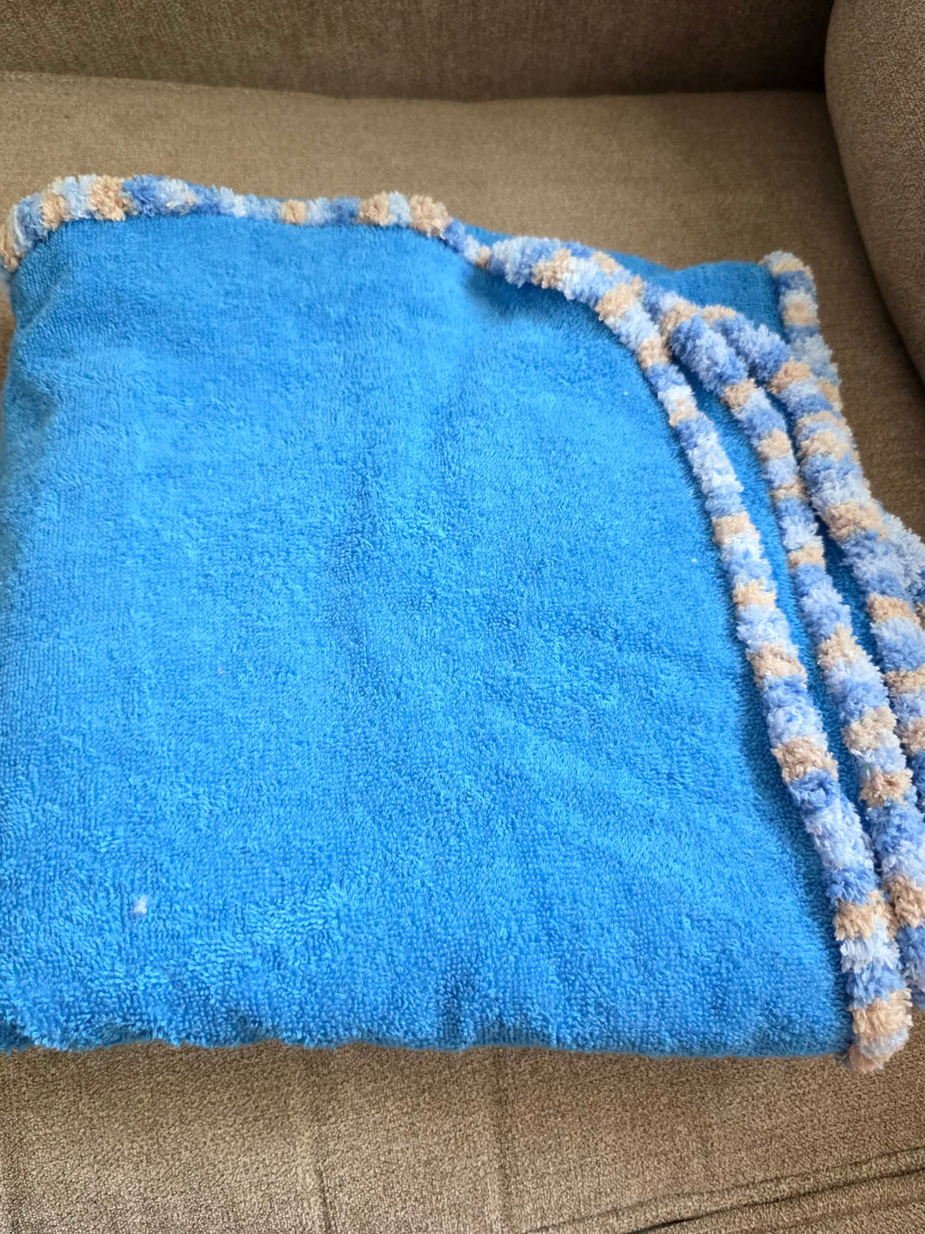 Handmade Crochet-Edged Terry Cloth Towel
