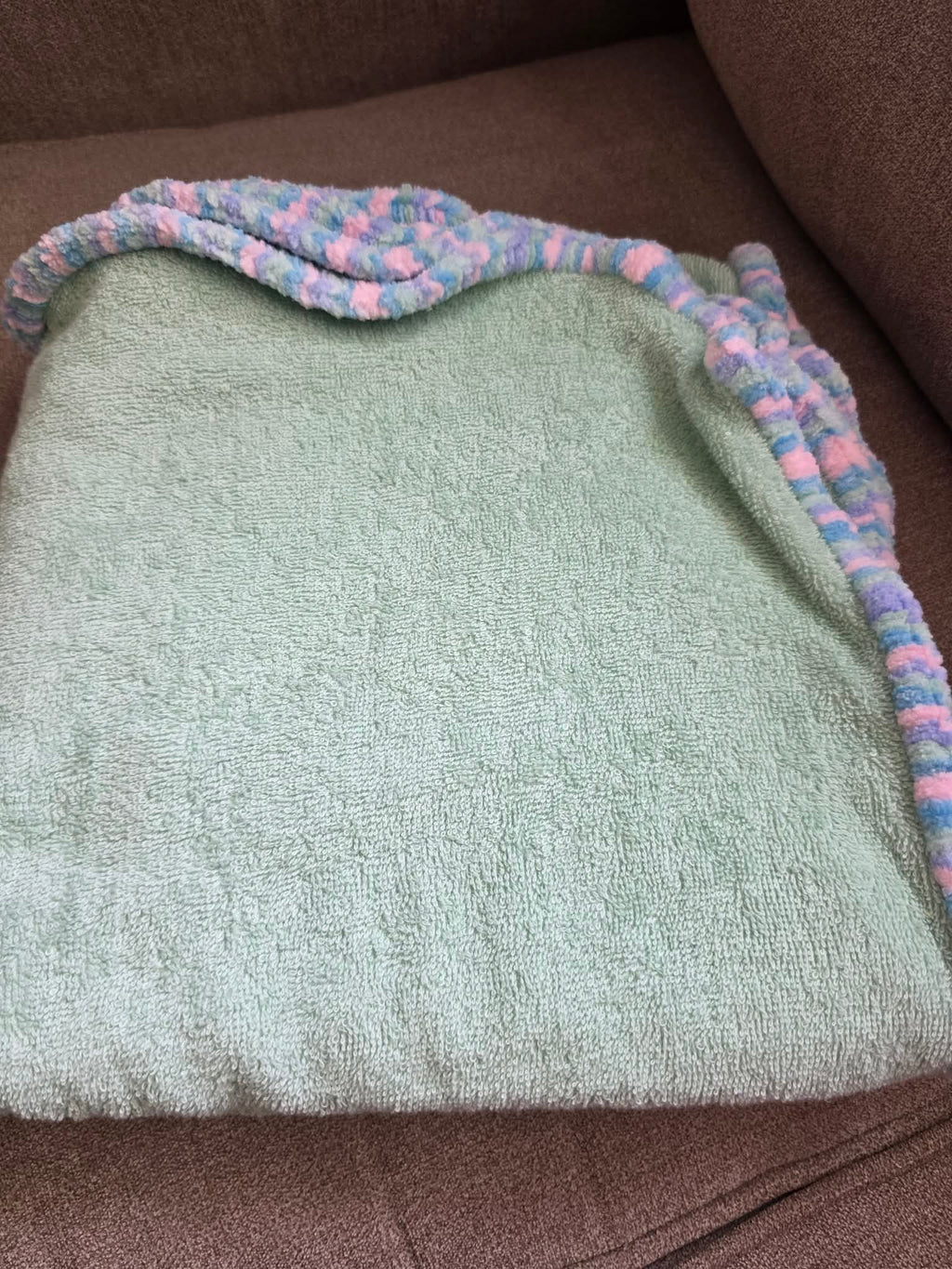 Handmade Crochet-Edged Terry Cloth Towel