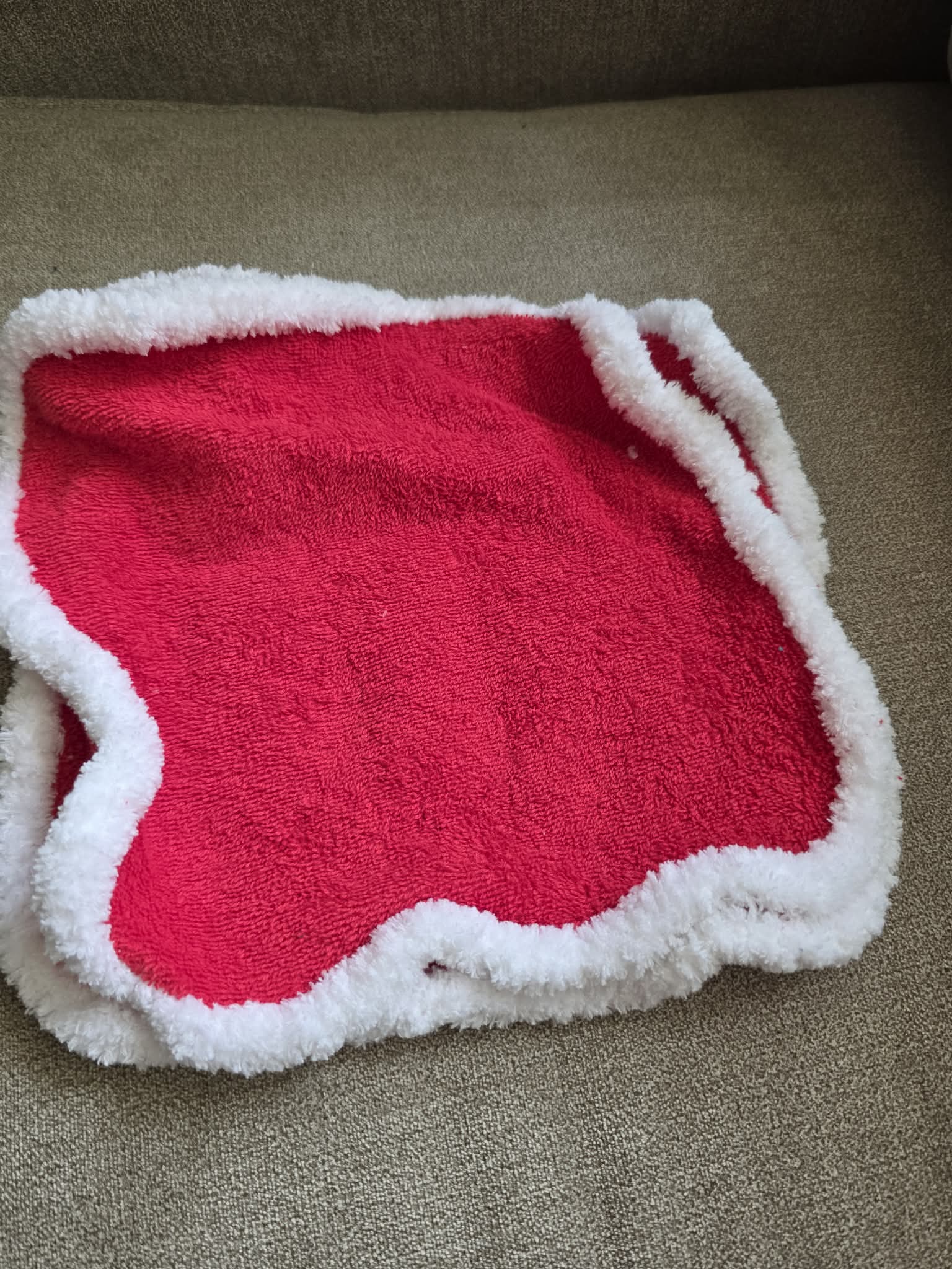 Handmade Crochet-Edged Terry Cloth Washcloth
