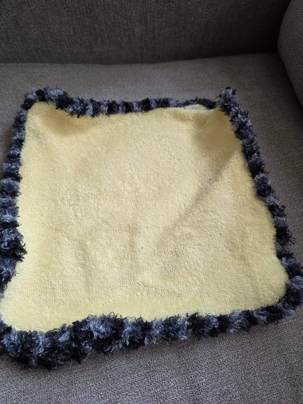 Handmade Crochet-Edged Terry Cloth Washcloth