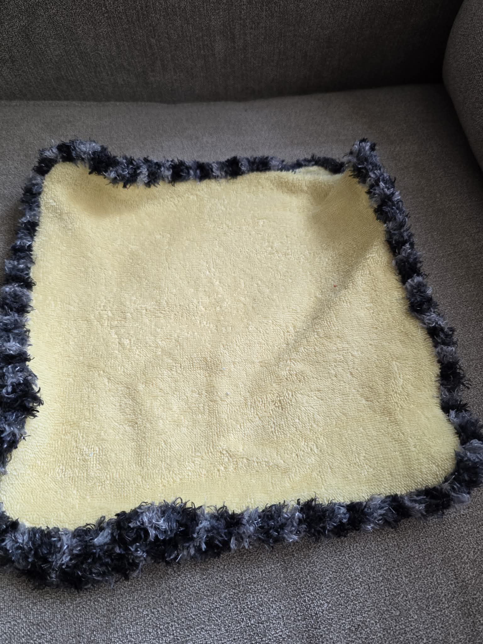 Handmade Crochet-Edged Terry Cloth Washcloth