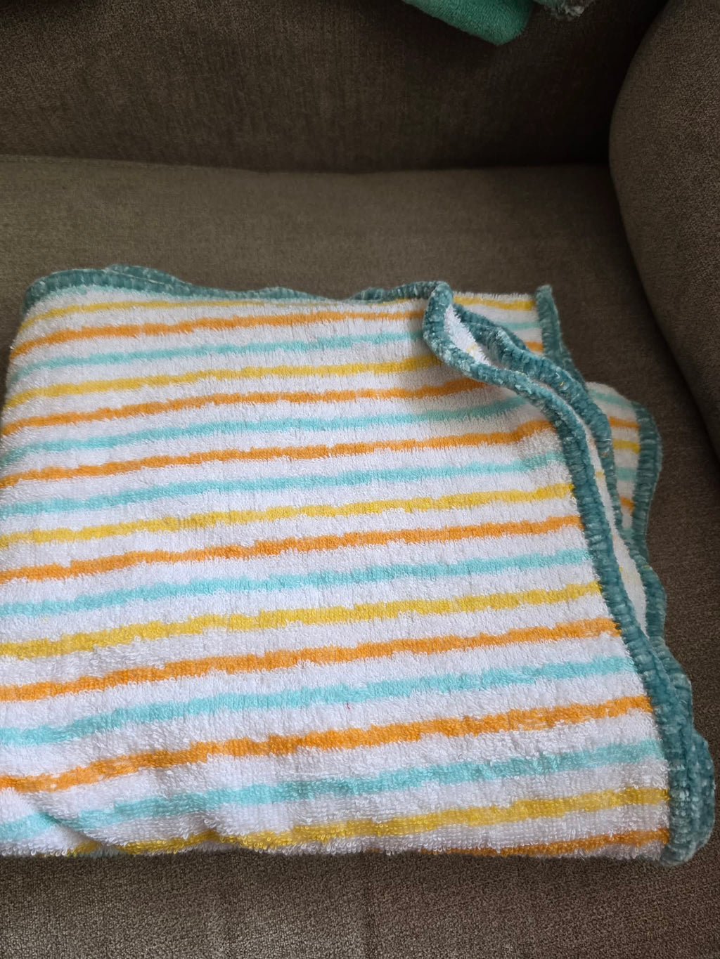 Handmade Crochet-Edged Terry Cloth Towel