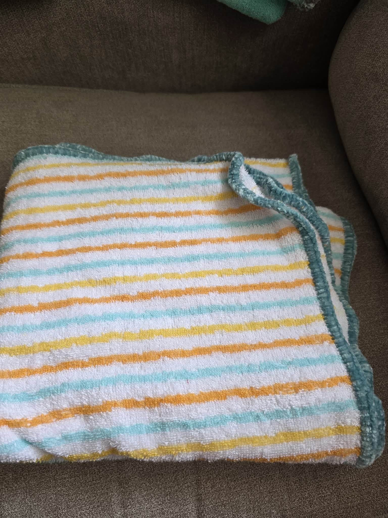Handmade Crochet-Edged Terry Cloth Towel
