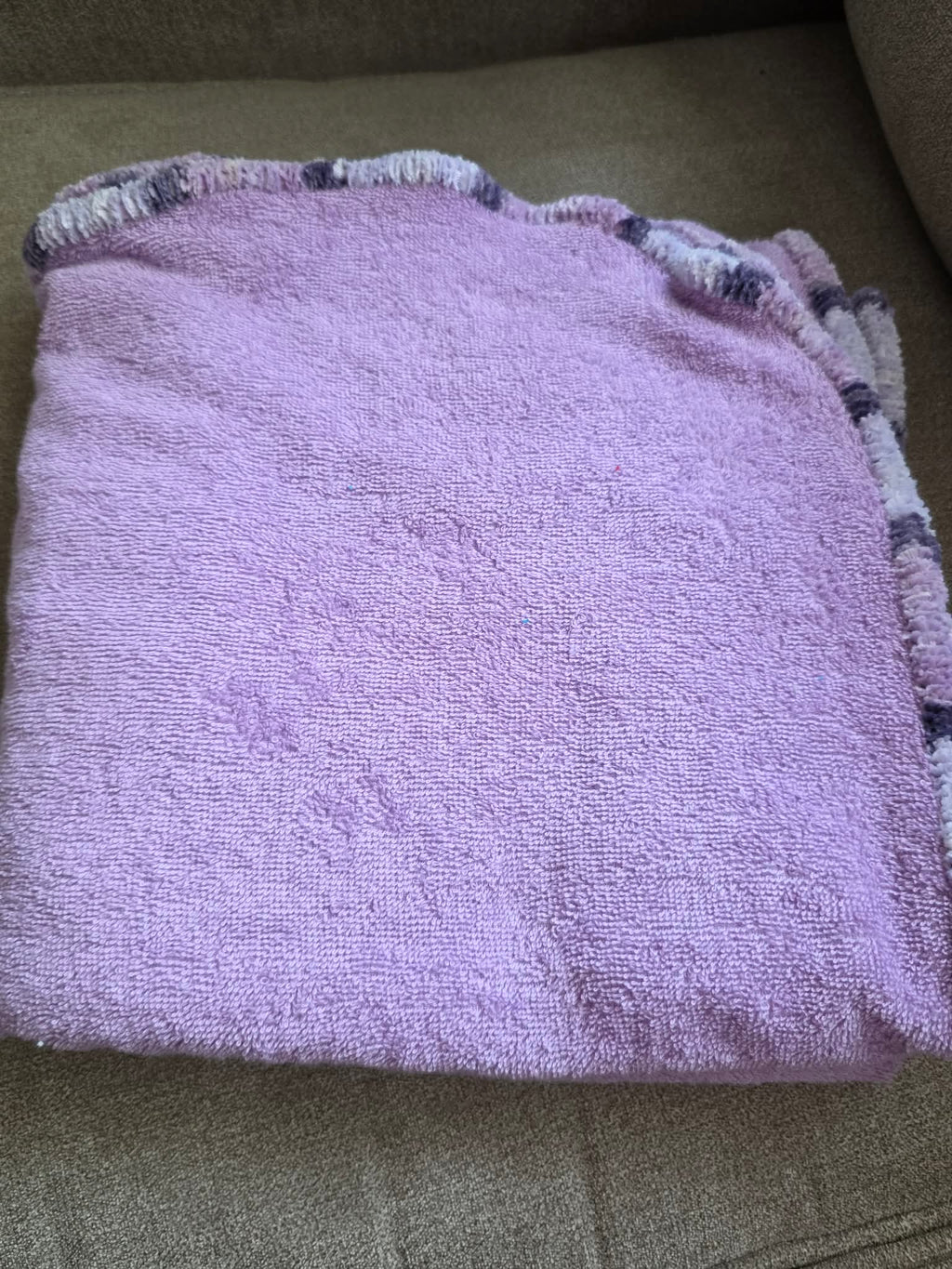 Handmade Crochet-Edged Terry Cloth Towel