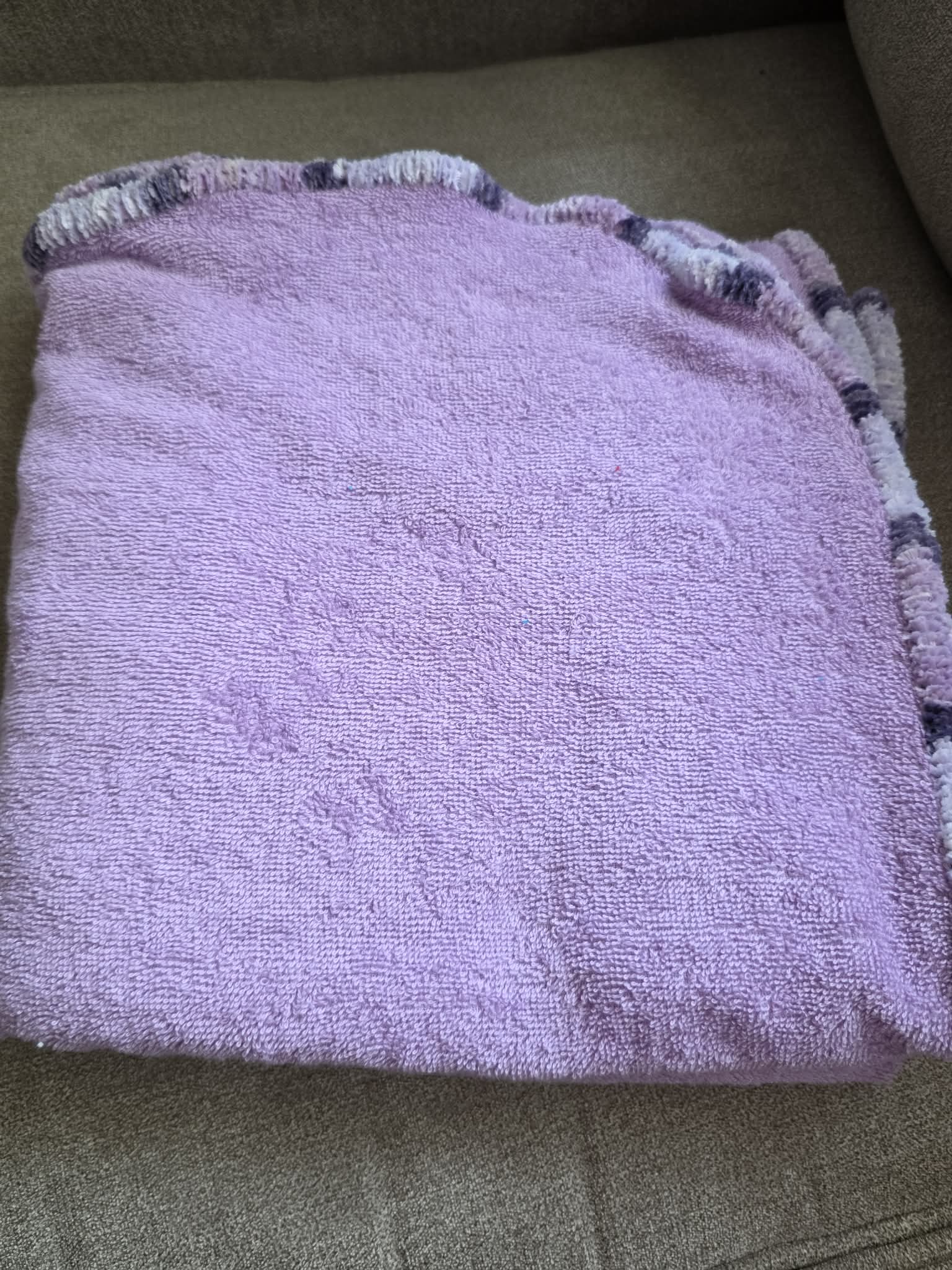 Handmade Crochet-Edged Terry Cloth Towel