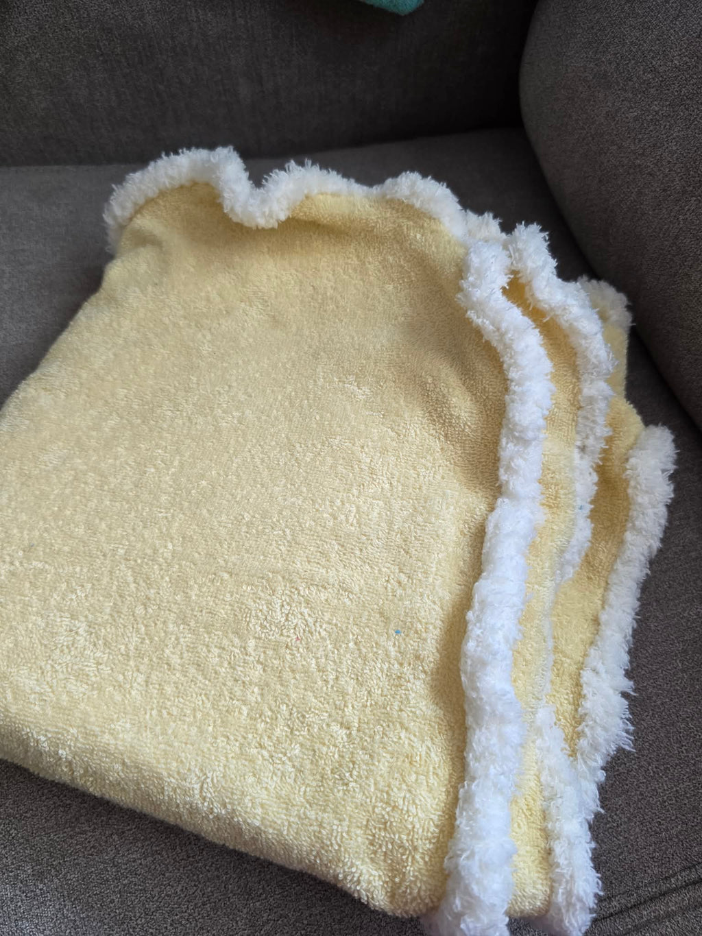 Handmade Crochet-Edged Terry Cloth Towel