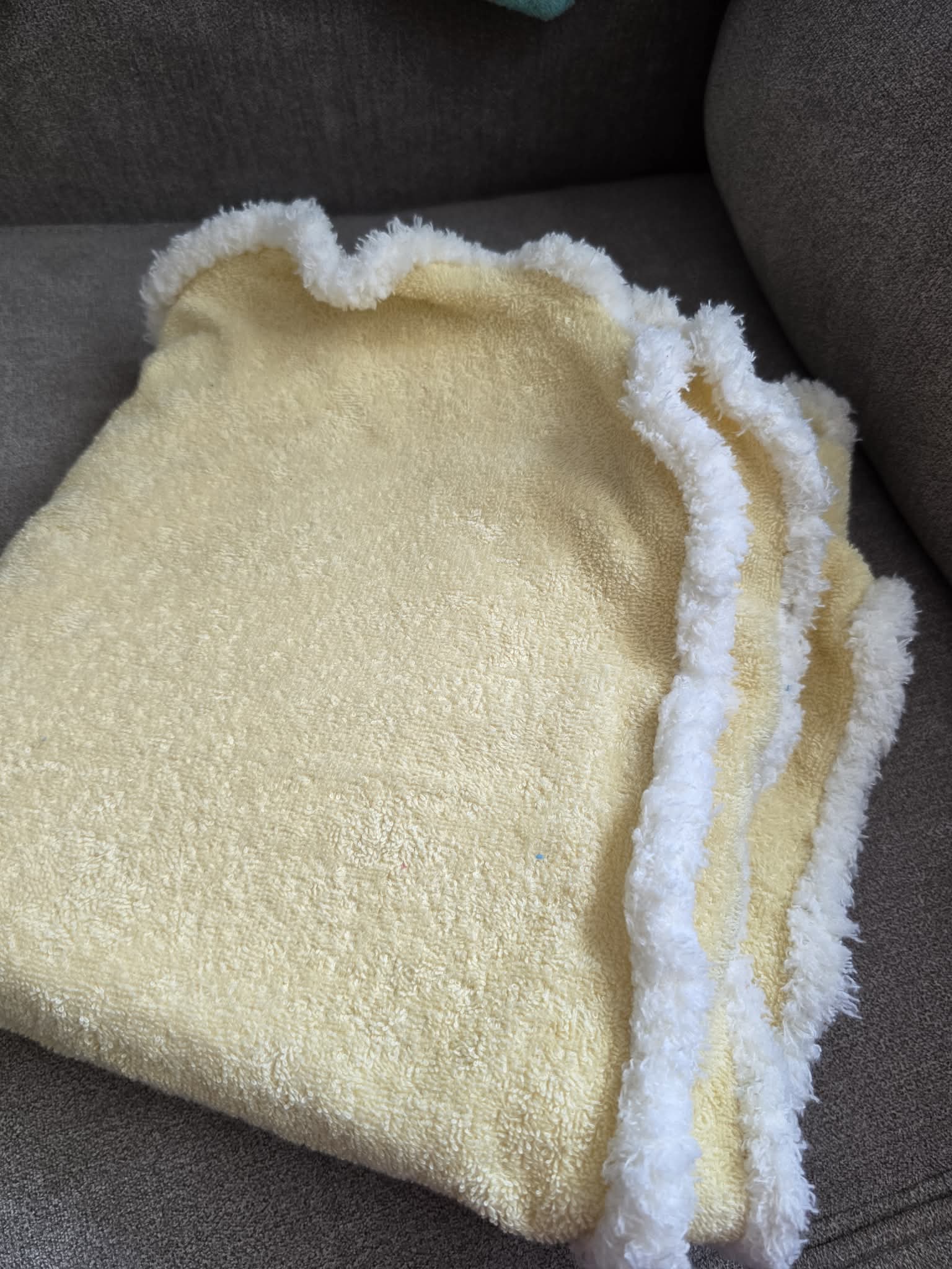 Handmade Crochet-Edged Terry Cloth Towel