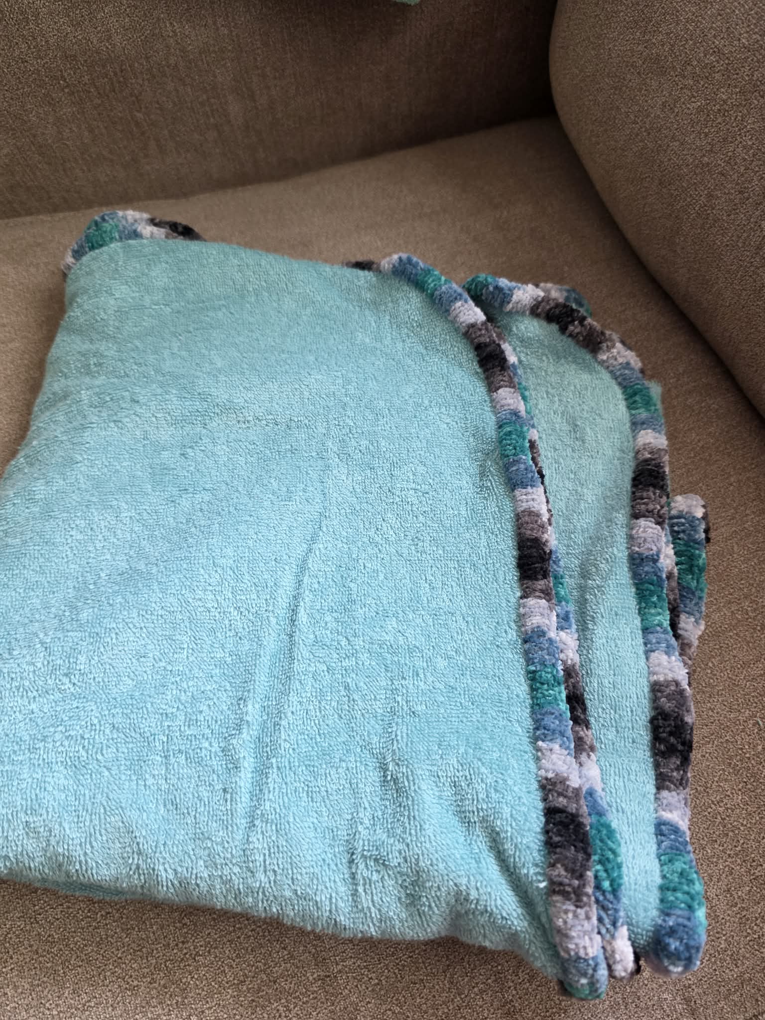 Handmade Crochet-Edged Terry Cloth Towel