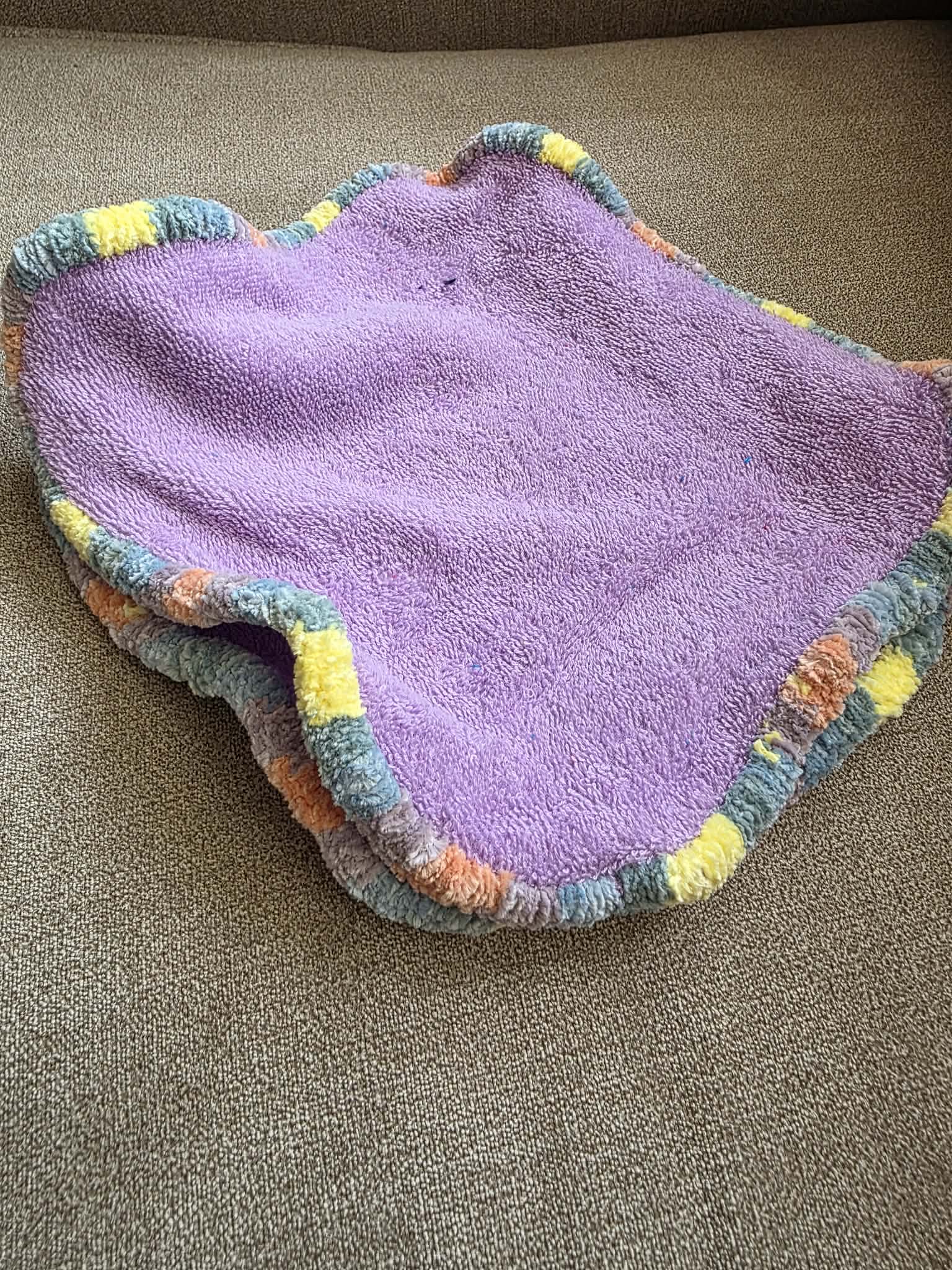 Handmade Crochet-Edged Terry Cloth Washcloth