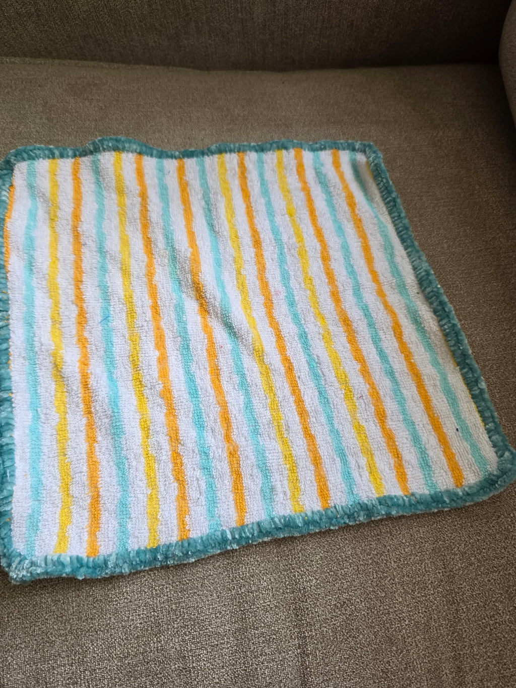 Handmade Crochet-Edged Terry Cloth Washcloth