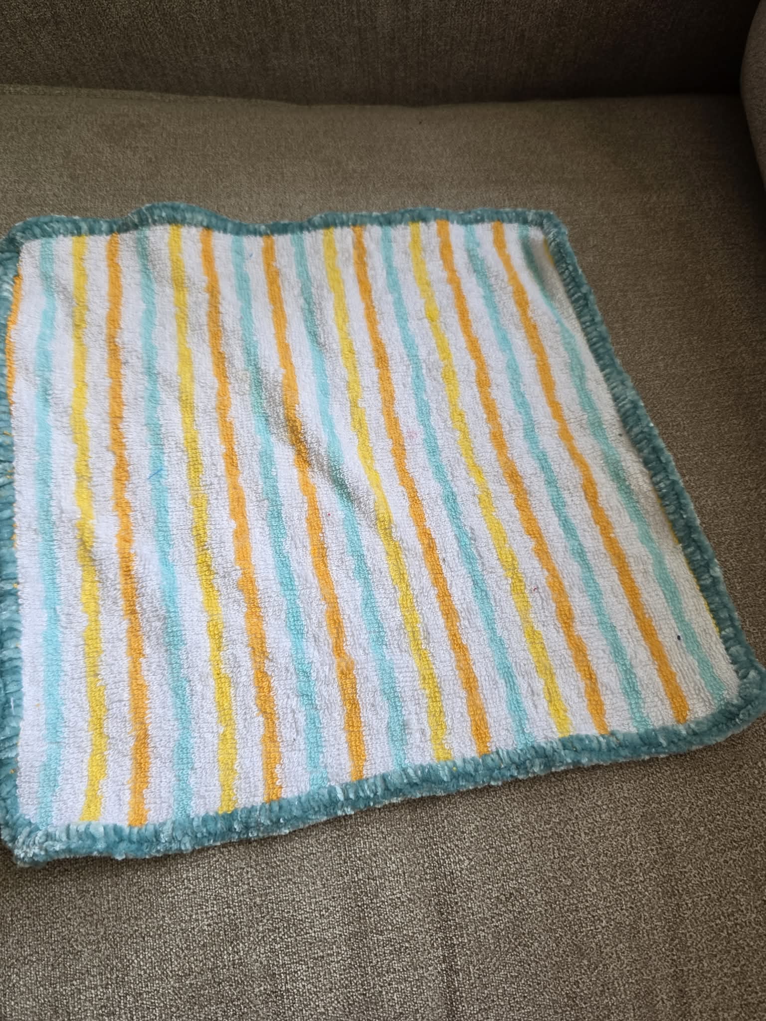 Handmade Crochet-Edged Terry Cloth Washcloth