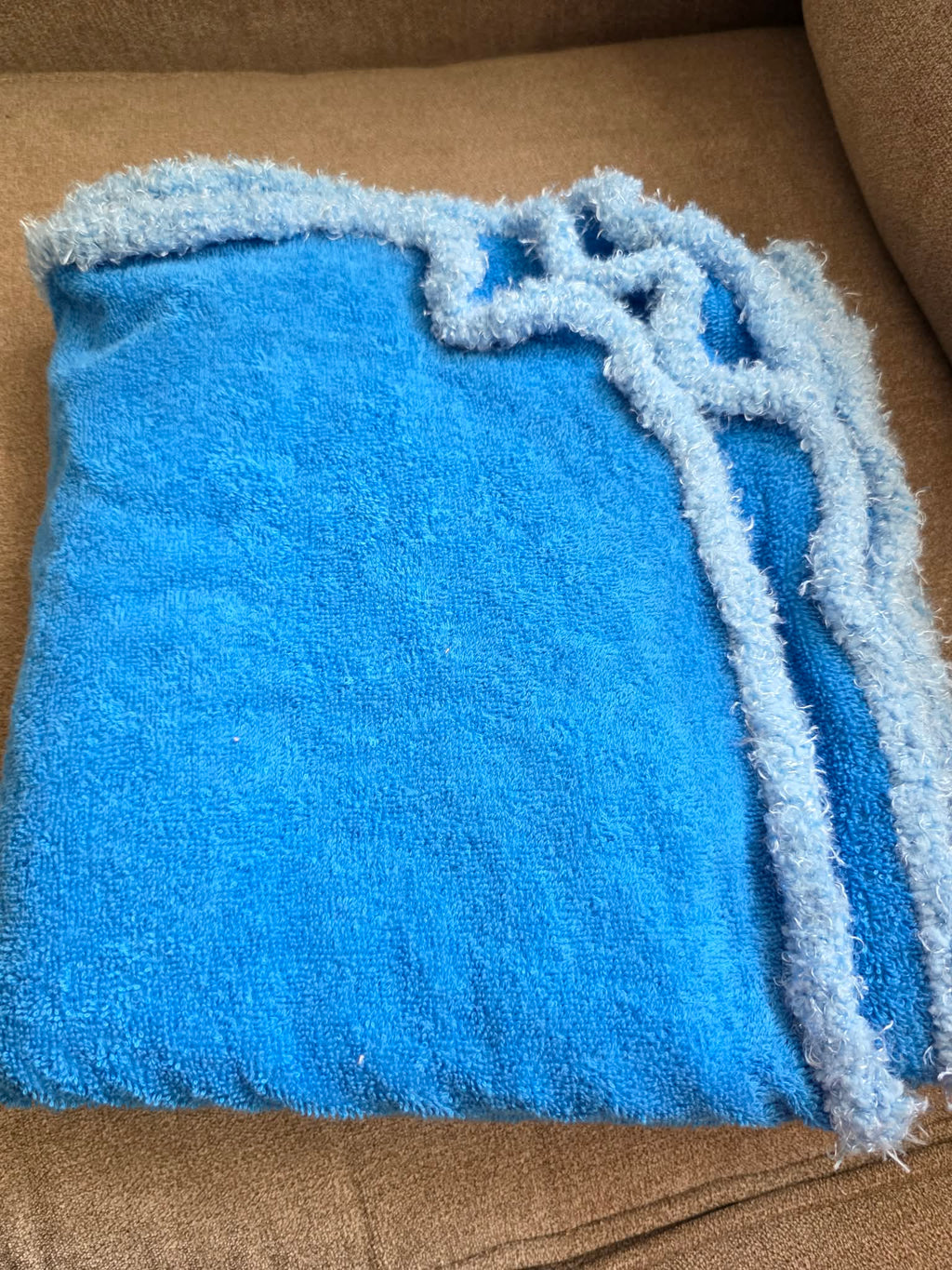 Handmade Crochet-Edged Terry Cloth Towel