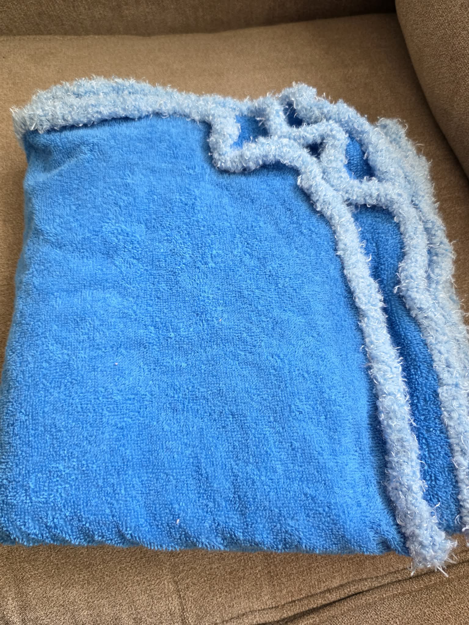Handmade Crochet-Edged Terry Cloth Towel