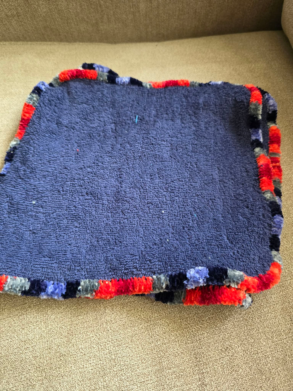 Handmade Crochet-Edged Terry Cloth Washcloth