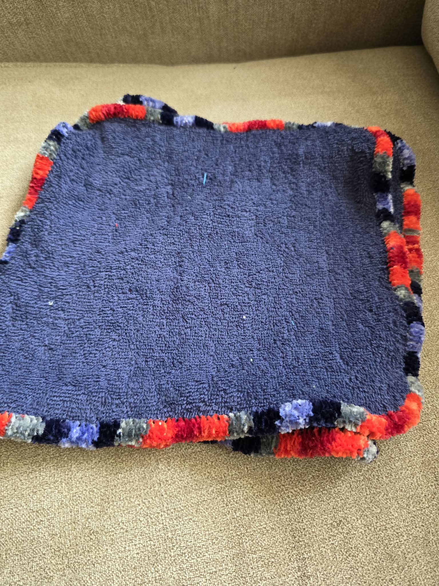 Handmade Crochet-Edged Terry Cloth Washcloth
