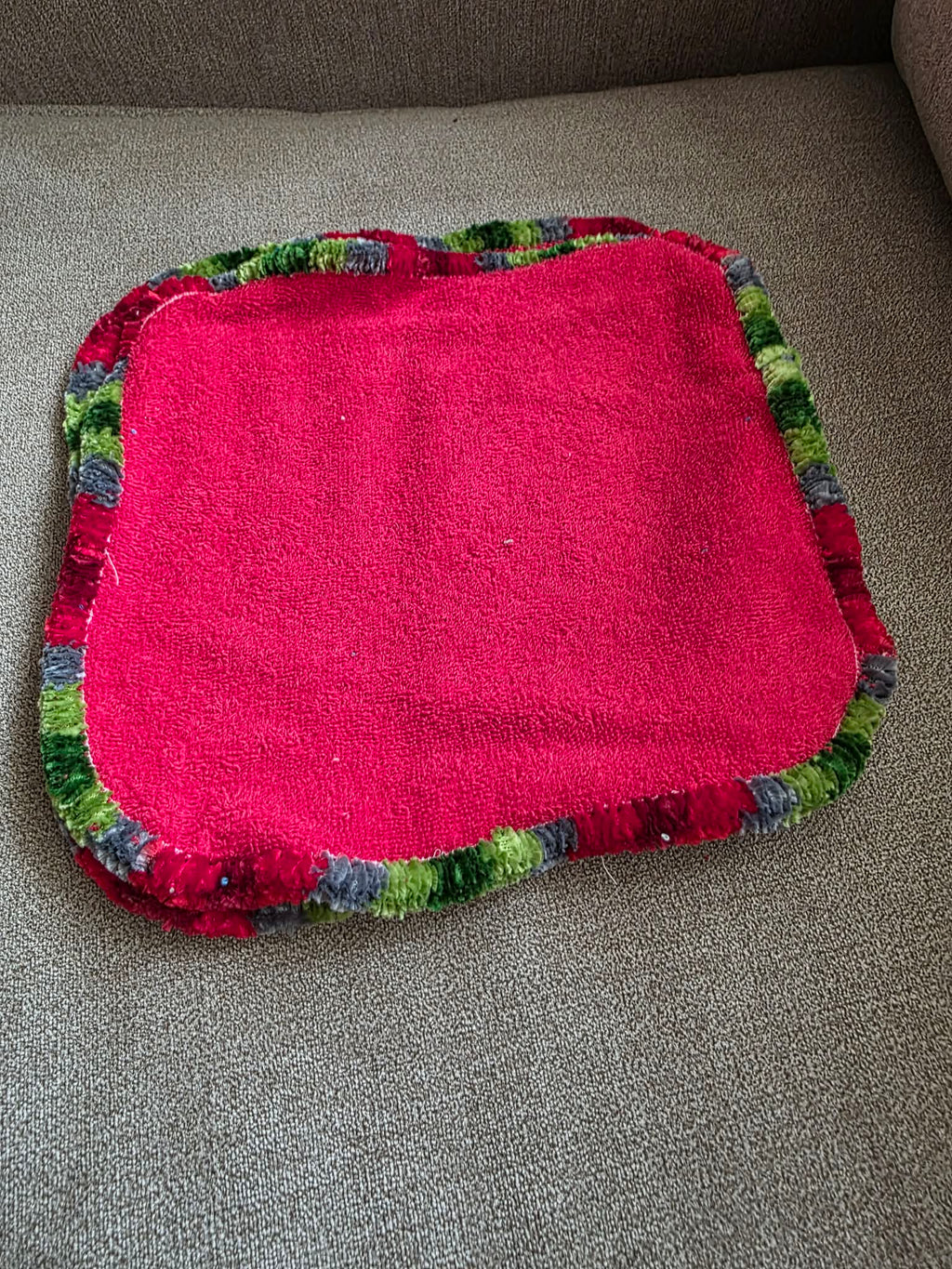 Handmade Crochet-Edged Terry Cloth Washcloth