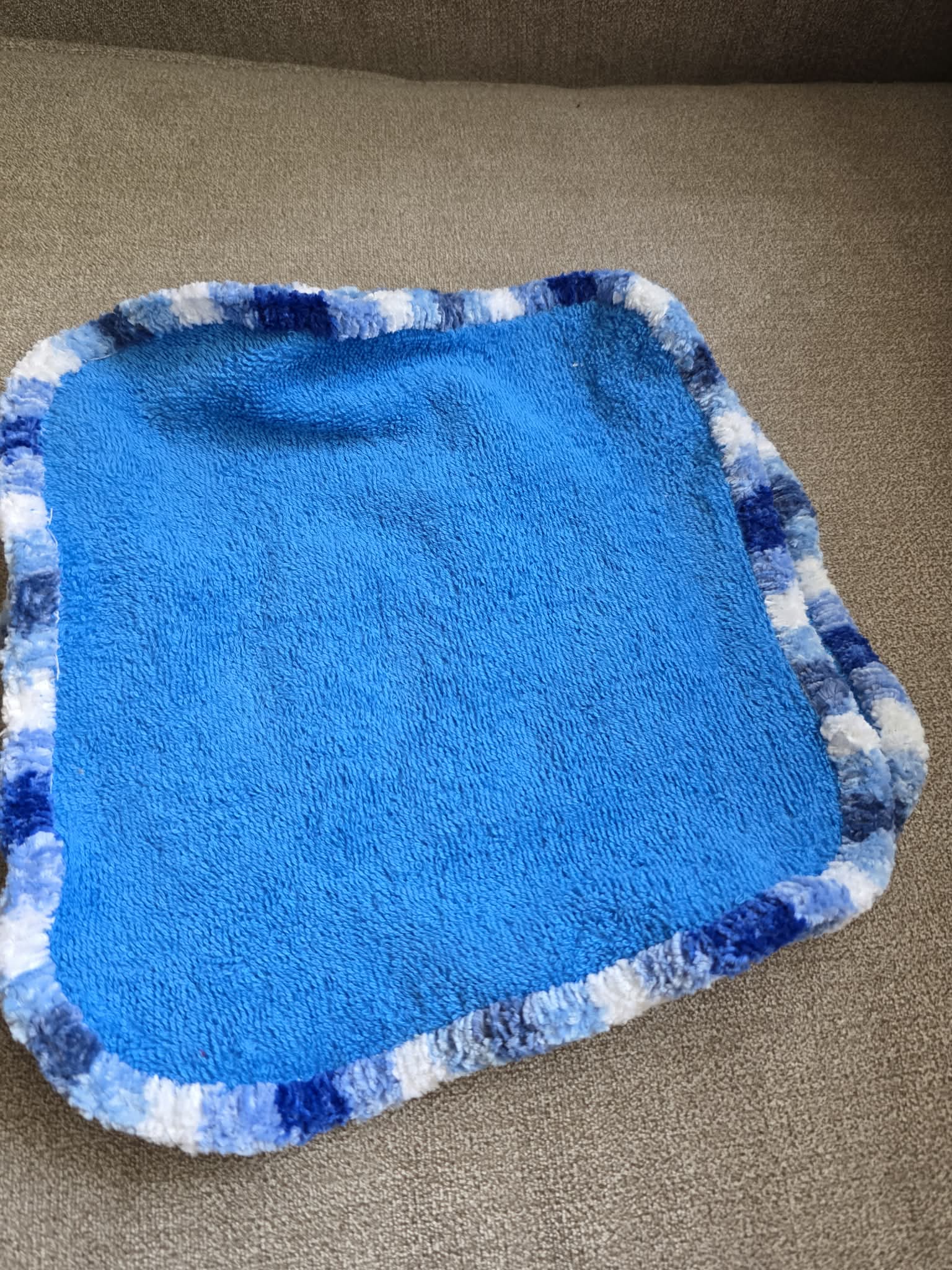 Handmade Crochet-Edged Terry Cloth Washcloth