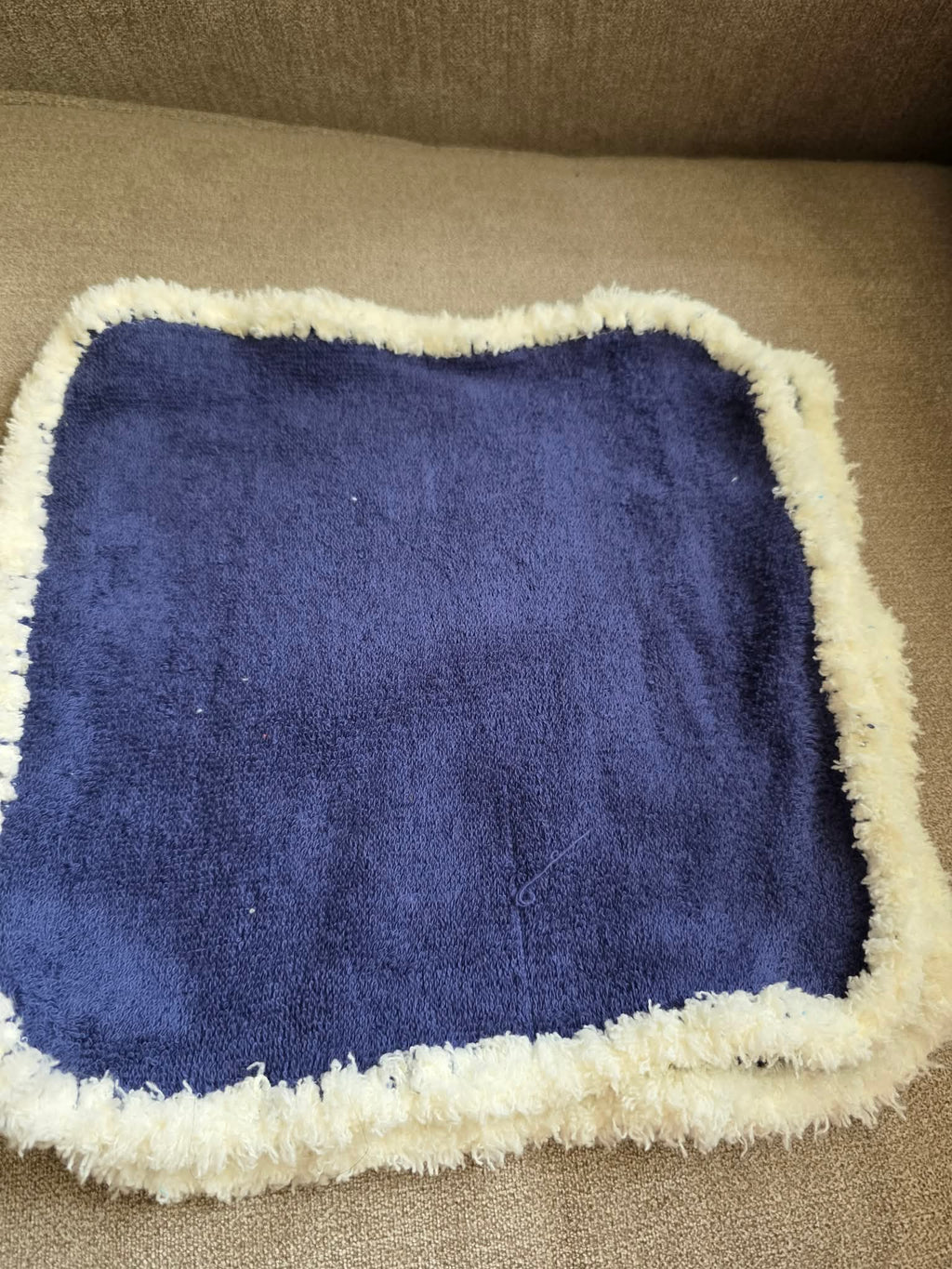 Handmade Crochet-Edged Terry Cloth Washcloth