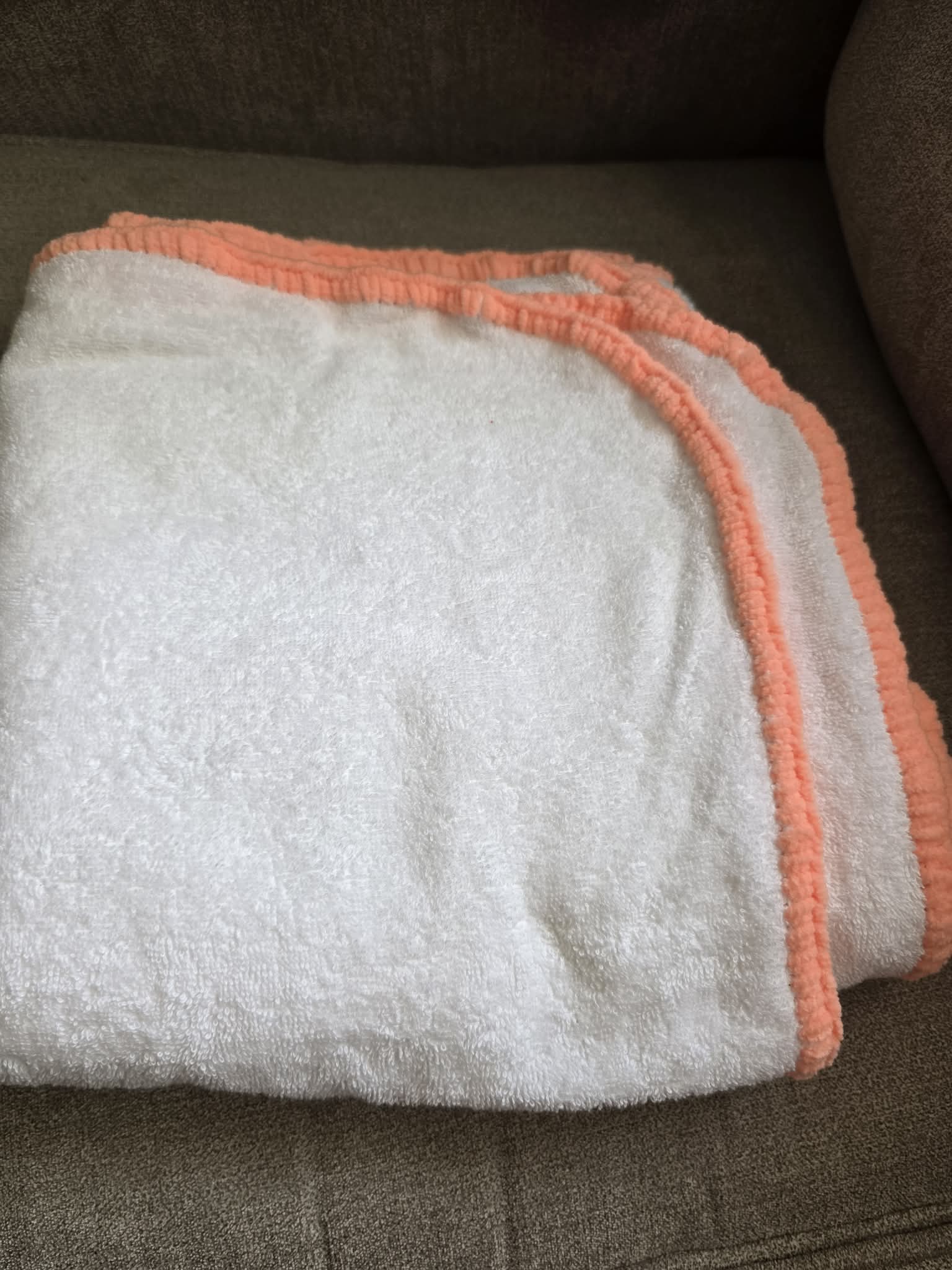 Handmade Crochet-Edged Terry Cloth Towel