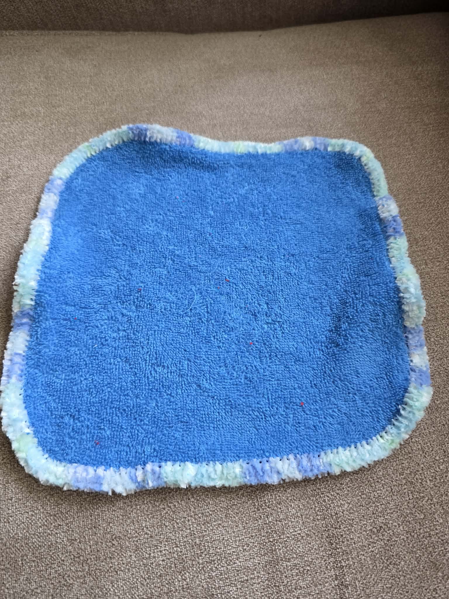 Handmade Crochet-Edged Terry Cloth Washcloth