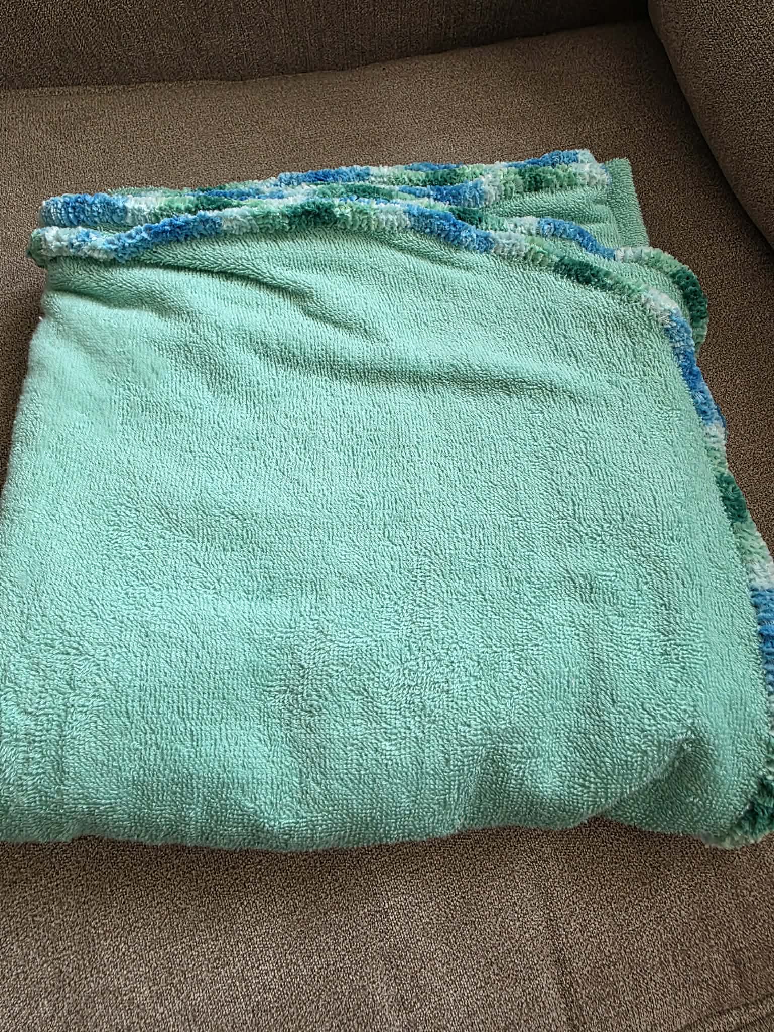 Handmade Crochet-Edged Terry Cloth Towel