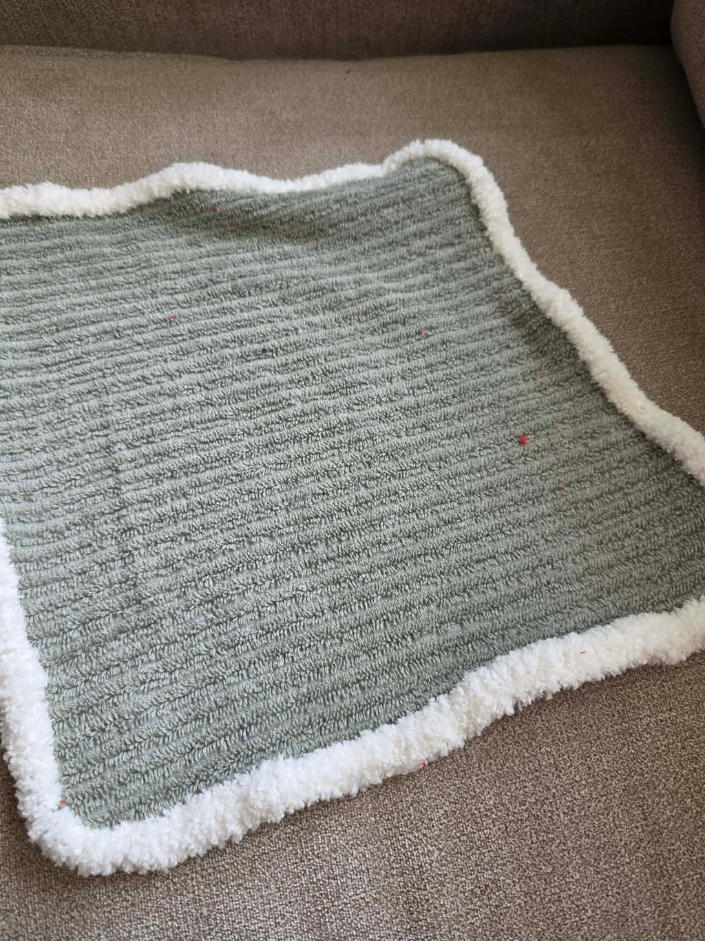 Handmade Crochet-Edged Terry Cloth Washcloth