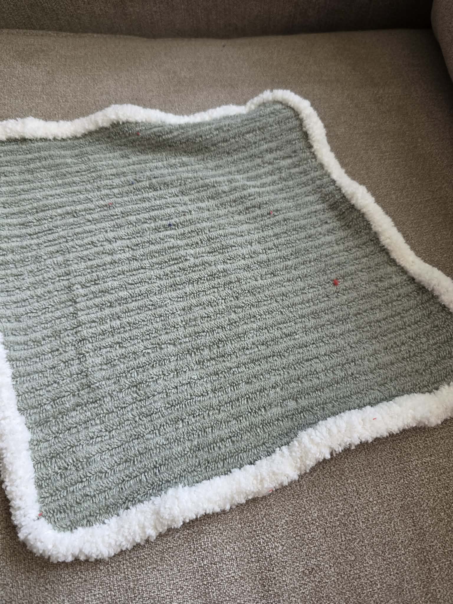 Handmade Crochet-Edged Terry Cloth Washcloth
